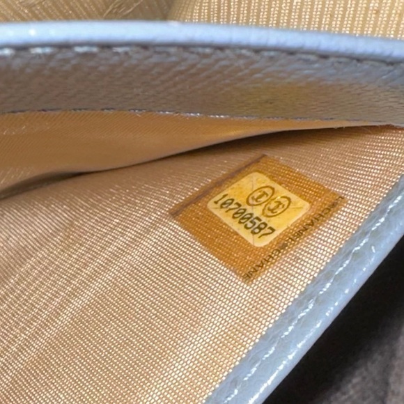 Chanel CC button long flap wallet with chain in blue grey - Picture 10 of 10